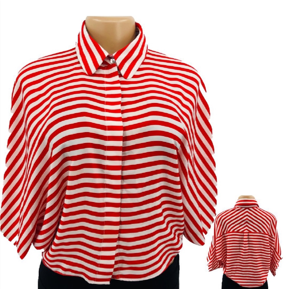 Beulah Sheer Pinstripe Blouse